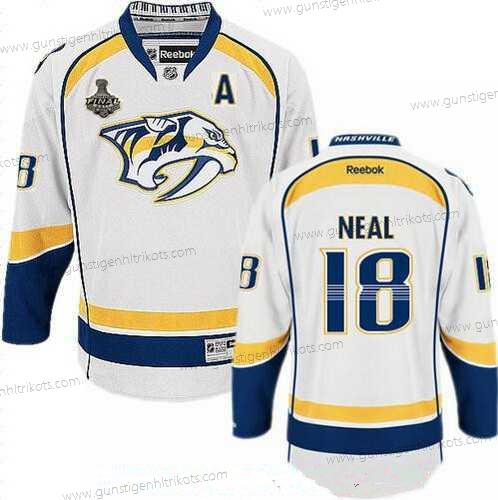 Herren Nashville Predators #18 James Neal 2017 Stanley Cup Finals A Patch Strickerei NHL Reebok Hockey Trikots – Weiß