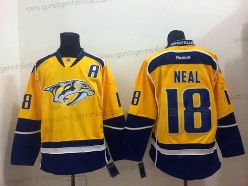 Herren Nashville Predators #18 James Neal Trikots – Gelb