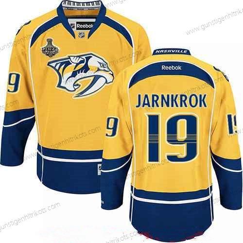 Herren Nashville Predators #19 Calle Jarnkrok 2017 Stanley Cup Finals Patch Strickerei NHL Reebok Hockey Trikots – Gelb