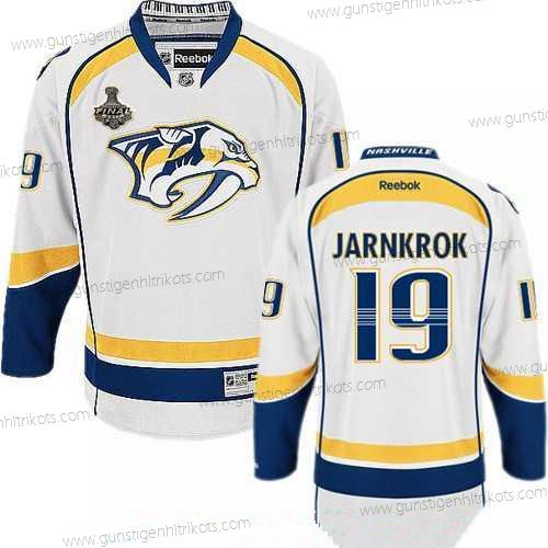 Herren Nashville Predators #19 Calle Jarnkrok 2017 Stanley Cup Finals Patch Strickerei NHL Reebok Hockey Trikots – Weiß