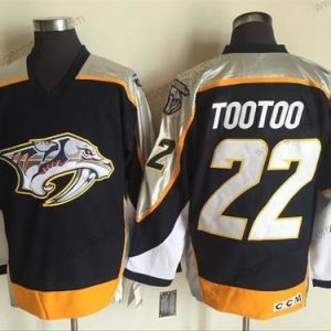 Herren Nashville Predators #22 Jordin Tootoo 1998-99 Strickerei NHL CCM Vintage Hockey Trikots – Marineblau Blau