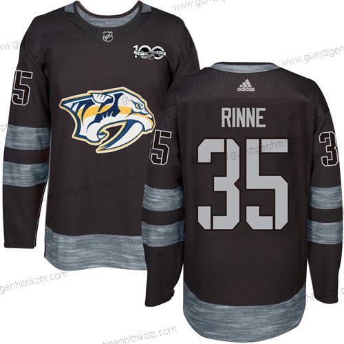 Herren Nashville Predators #35 Pekka Rinne 1917-2017 100th Jahrestag Strickerei NHL Trikots – Schwarz