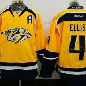 Herren Nashville Predators #4 Ryan Ellis Strickerei NHL Reebok Hockey Trikots – Gelb