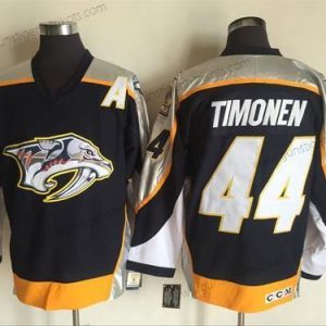 Herren Nashville Predators #44Kimmo Timonen 1998-99 Strickerei NHL CCM Vintage Hockey Trikots – Marineblau Blau