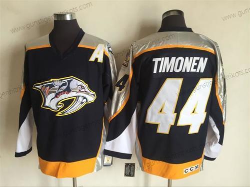 Herren Nashville Predators #44Kimmo Timonen 1998-99 Strickerei NHL CCM Vintage Hockey Trikots – Marineblau Blau