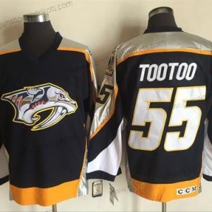 Herren Nashville Predators #55 Jordin Tootoo 1998-99 Strickerei NHL CCM Vintage Hockey Trikots – Marineblau Blau