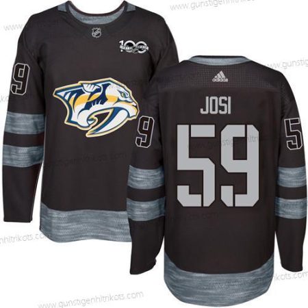 Herren Nashville Predators #59 Roman Josi 1917-2017 100th Jahrestag Strickerei NHL Trikots – Schwarz