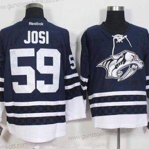 Herren Nashville Predators #59 Roman Josi Ausweichtrikot Strickerei NHL Reebok Hockey Trikots – Marineblau Blau