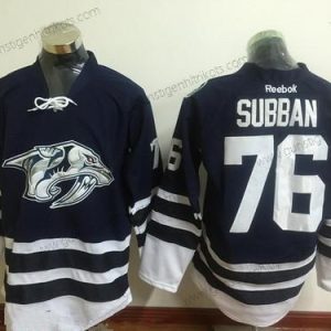 Herren Nashville Predators #76 P. K. Subban Ausweichtrikot Strickerei NHL Reebok Hockey Trikots – Marineblau Blau