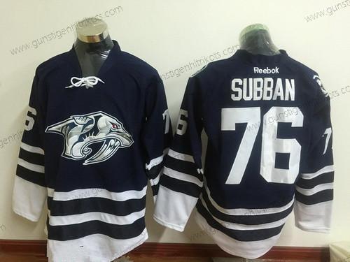 Herren Nashville Predators #76 P. K. Subban Ausweichtrikot Strickerei NHL Reebok Hockey Trikots – Marineblau Blau