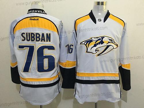 Herren Nashville Predators #76 P. K. Subban Reebok NHL Ice Hockey Trikots – Weiß