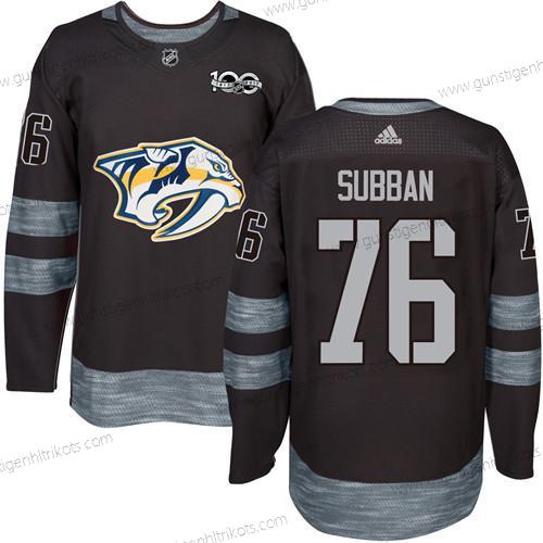 Herren Nashville Predators #76 P.K Subban 1917-2017 100th Jahrestag Strickerei NHL Trikots – Schwarz