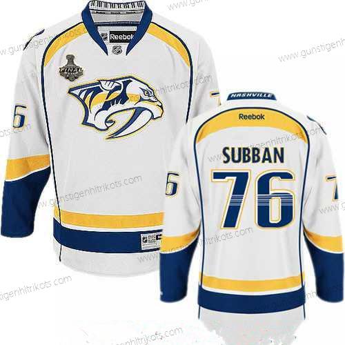 Herren Nashville Predators #76 P.K. Subban 2017 Stanley Cup Finals Patch Strickerei NHL Reebok Hockey Trikots – Weiß