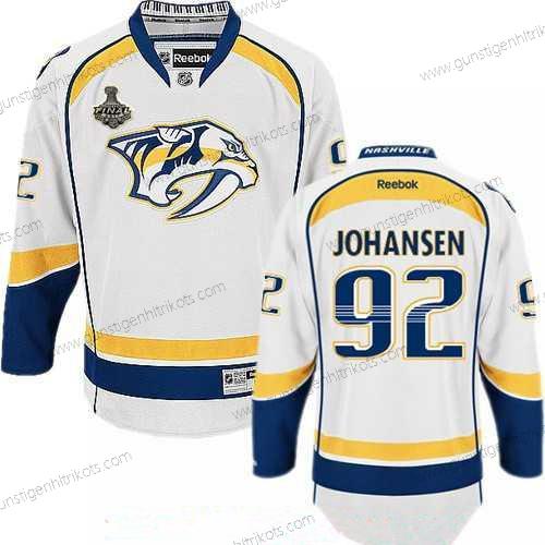 Herren Nashville Predators #92 Ryan Johansen 2017 Stanley Cup Finals Patch Strickerei NHL Reebok Hockey Trikots – Weiß