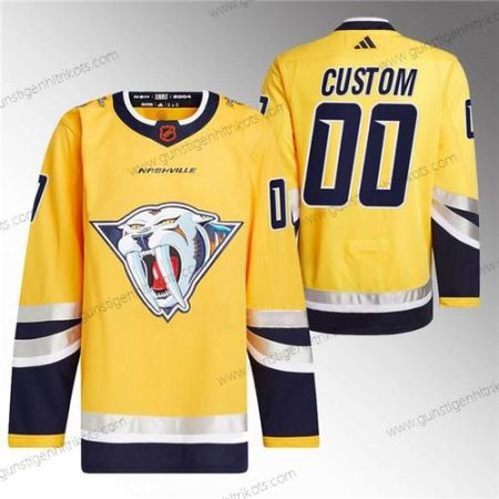 Herren Nashville Predators Personalisiertes 2022-23 Rückseite Retro Strickerei Trikots – Gold