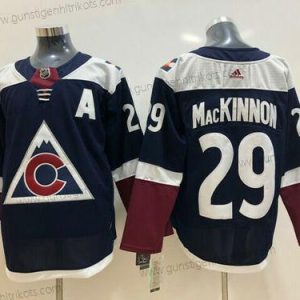 Herren New Ad Colorado Avalanche #29 Nathan Mackinnon Hockey Dark Trikots – Blau