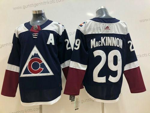 Herren New Ad Colorado Avalanche #29 Nathan Mackinnon Hockey Dark Trikots – Blau