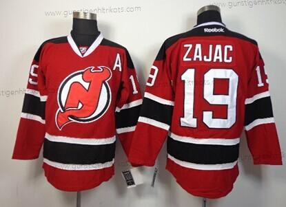 Herren New Jersey Devils #19 Travis Zajac With Trikots – Rot Schwarz