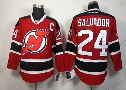 Herren New Jersey Devils #24 Bryce Salvador With Trikots – Rot Schwarz