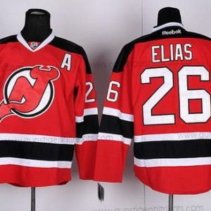 Herren New Jersey Devils #26 Patrik Elias With Trikots – Rot Schwarz