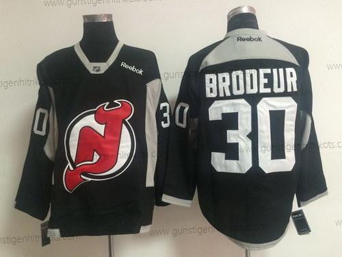 Herren New Jersey Devils #30 Martin Brodeur 2014 Training Trikots – Schwarz