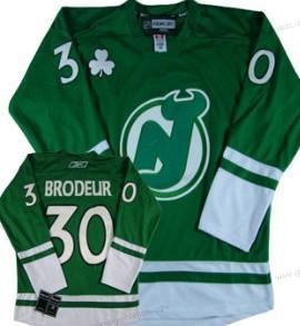 Herren New Jersey Devils #30 Martin Brodeur St. Patrick’S Day Trikots – Grün