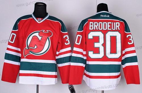 Herren New Jersey Devils #30 Martin Brodeur With Trikots – Rot Grün