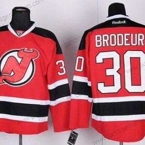 Herren New Jersey Devils #30 Martin Brodeur With Trikots – Rot Schwarz