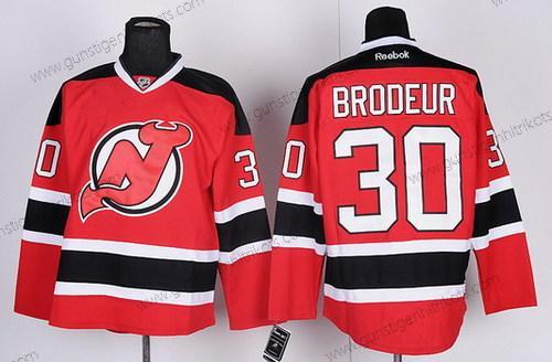 Herren New Jersey Devils #30 Martin Brodeur With Trikots – Rot Schwarz