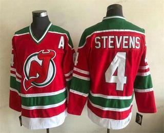 Herren New Jersey Devils #4 Scott Stevens Strickerei Trikots – Rot