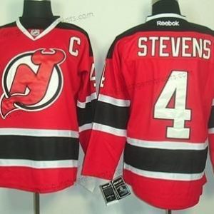 Herren New Jersey Devils #4 Scott Stevens With Trikots – Rot Schwarz