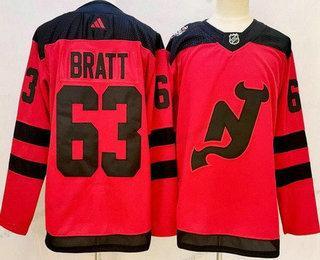 Herren New Jersey Devils #63 Jesper Bratt 2024 Stadium Series Authentisch Trikots – Rot