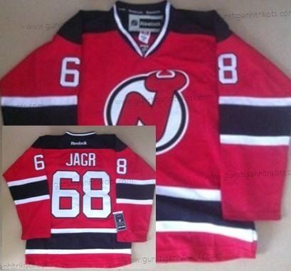 Herren New Jersey Devils #68 Jaromir Jagr With Trikots – Rot Schwarz