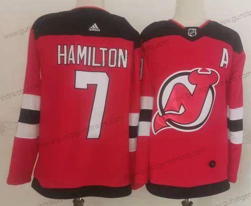 Herren New Jersey Devils #7 Dougie Hamilton Authentisch Trikots – Rot