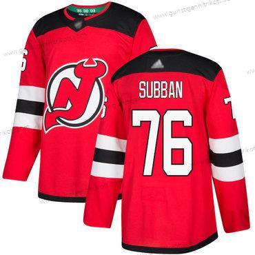 Herren New Jersey Devils #76 P. K. Subban Heimtrikots Authentisch Strickerei Hockey Trikots – Rot