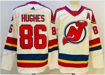 Herren New Jersey Devils #86 Jack Hughes 2022 Rückseite Retro Authentisch Trikots – Weiß