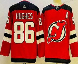 Herren New Jersey Devils #86 Jack Hughes Authentisch Trikots – Rot