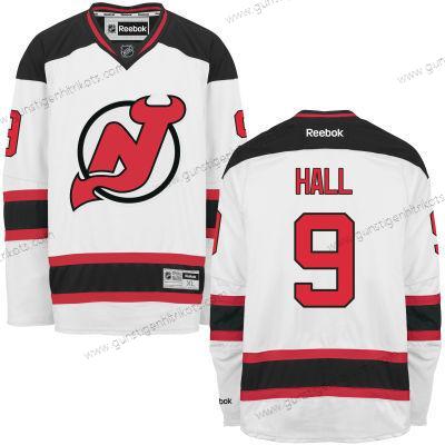 Herren New Jersey Devils #9 Taylor Hall Auswärtstrikots Strickerei NHL Reebok Hockey Trikots – Weiß