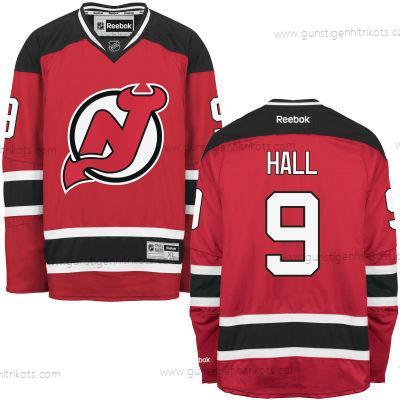 Herren New Jersey Devils #9 Taylor Hall Heimtrikots Strickerei NHL Reebok Hockey Trikots – Rot