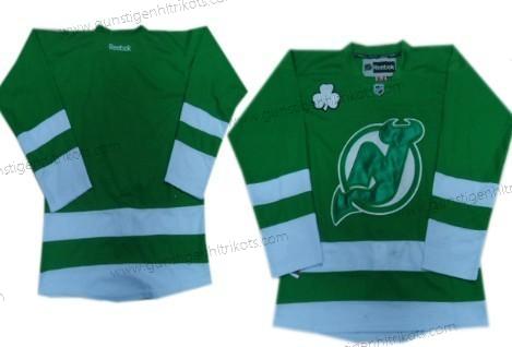 Herren New Jersey Devils Leer St. Patrick’S Day Trikots – Grün