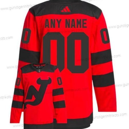 Herren New Jersey Devils Personalisiertes 2023-2024 Stadium Series Strickerei Trikots – Rot