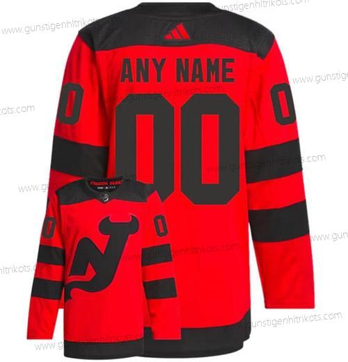 Herren New Jersey Devils Personalisiertes 2023-2024 Stadium Series Strickerei Trikots – Rot