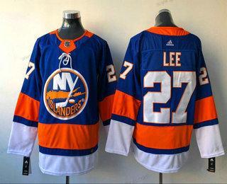 Herren New York Islanders #27 Anders Lee Heimtrikots 2017-2018 Hockey Strickerei NHL Trikots – Blau