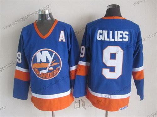 Herren New York Islanders #9 Clark Gillies Retro CCM Trikots – Blau