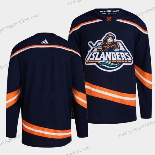 Herren New York Islanders Leer 2022 Rückseite Retro 2.0 Strickerei Trikots – Marineblau