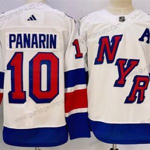 Herren New York Rangers #10 Artemi Panarin 2024 Stadium Series Strickerei Trikots – Weiß