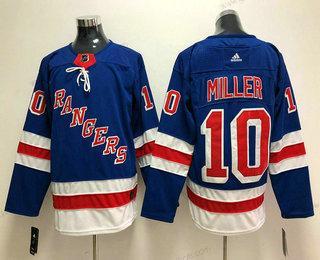 Herren New York Rangers #10 J. T. Miller Royal Heimtrikots 2017-2018 Hockey Strickerei NHL Trikots – Blau