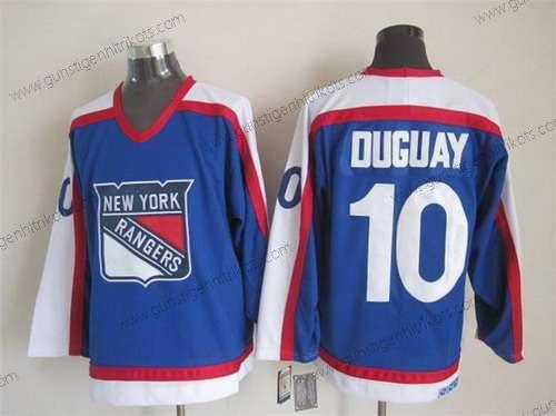 Herren New York Rangers #10 Ron Duguay With CCM Vintage Trikots – Blau Weiß