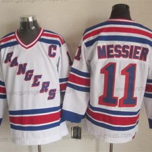 Herren New York Rangers #11 Mark Messier 1993 Retro CCM Trikots – Weiß