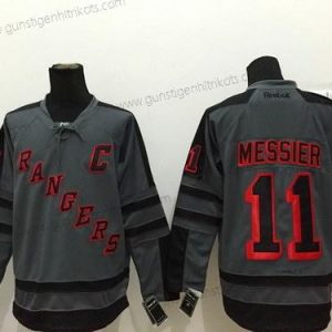 Herren New York Rangers #11 Mark Messier Charcoal Trikots – Grau